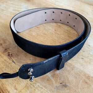 Ann Taylor Leather Shiny Snakeskin Print Belt